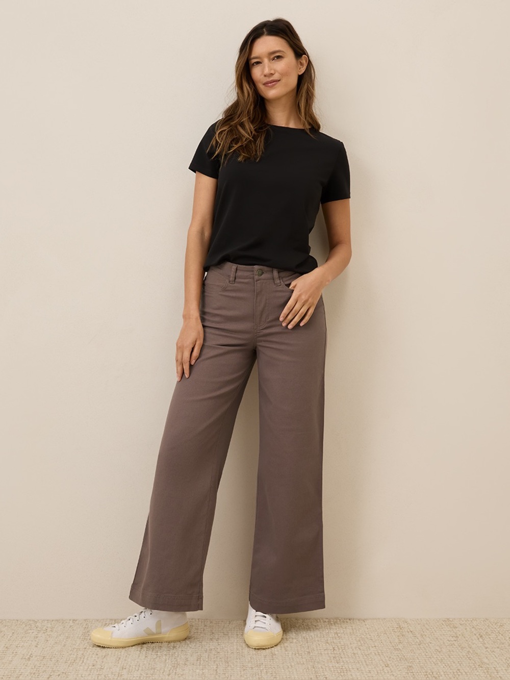 ‼️NWOT: Pact Organic Women's Stretch Twill Wide Leg Pant - L